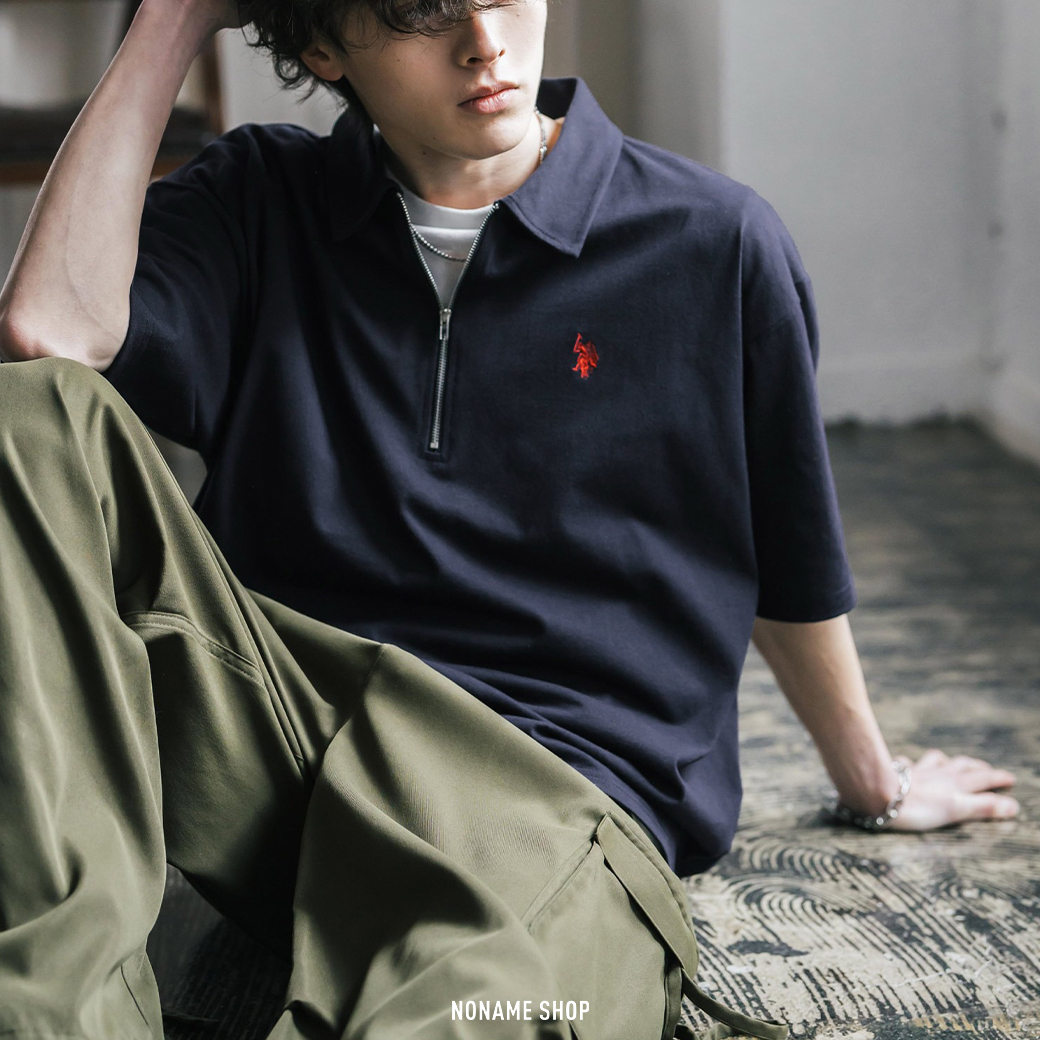 U.S POLO ASSN. 經典 刺繡 LOGO 短袖 半拉鍊 POLO衫 十色 (男款)