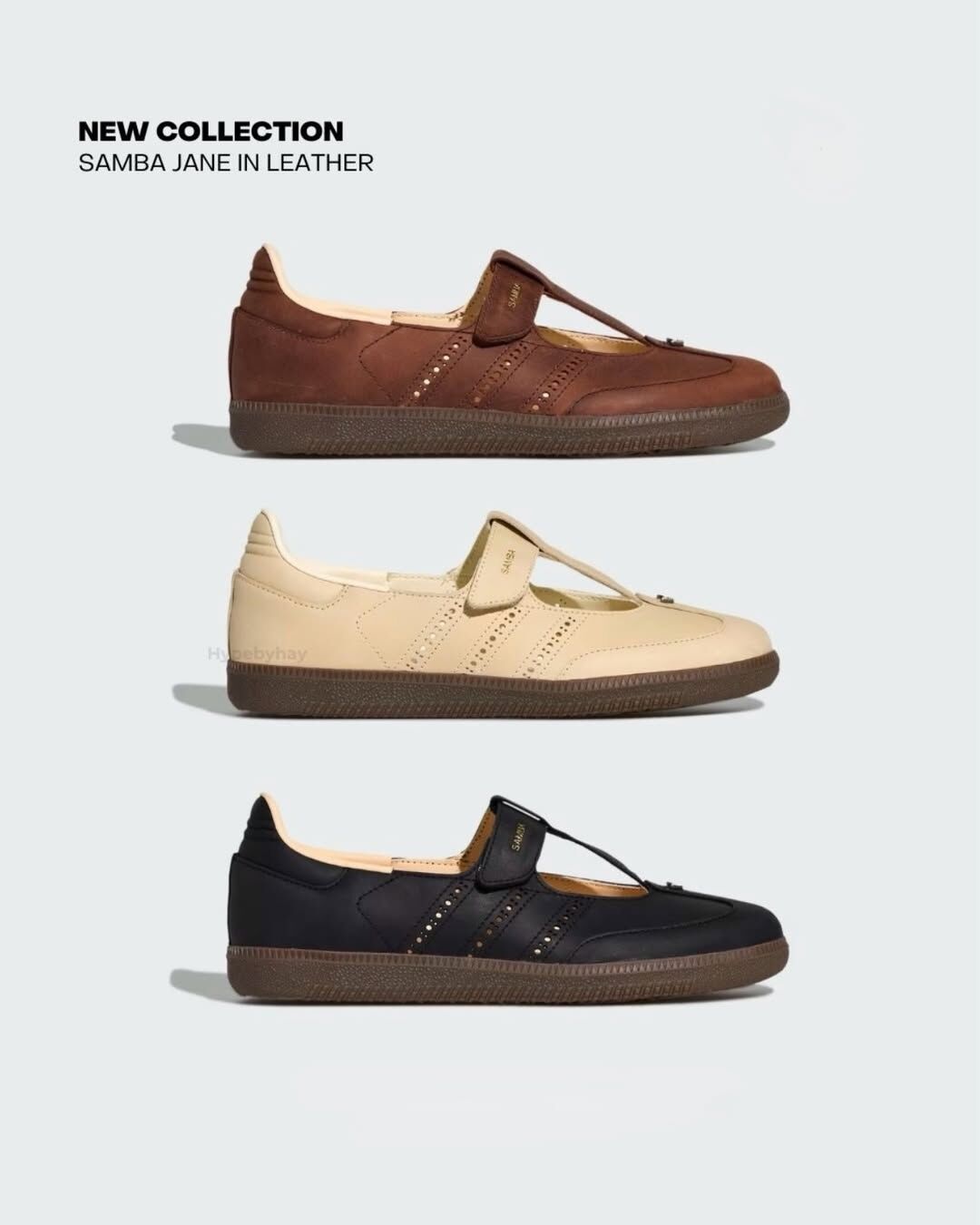 【Luxury】Adidas Originals Samba Jane Women 瑪莉珍鞋 皮革 黑咖米白 三色 魔鬼氈涼鞋  KJ3970 HP7130 KJ3969