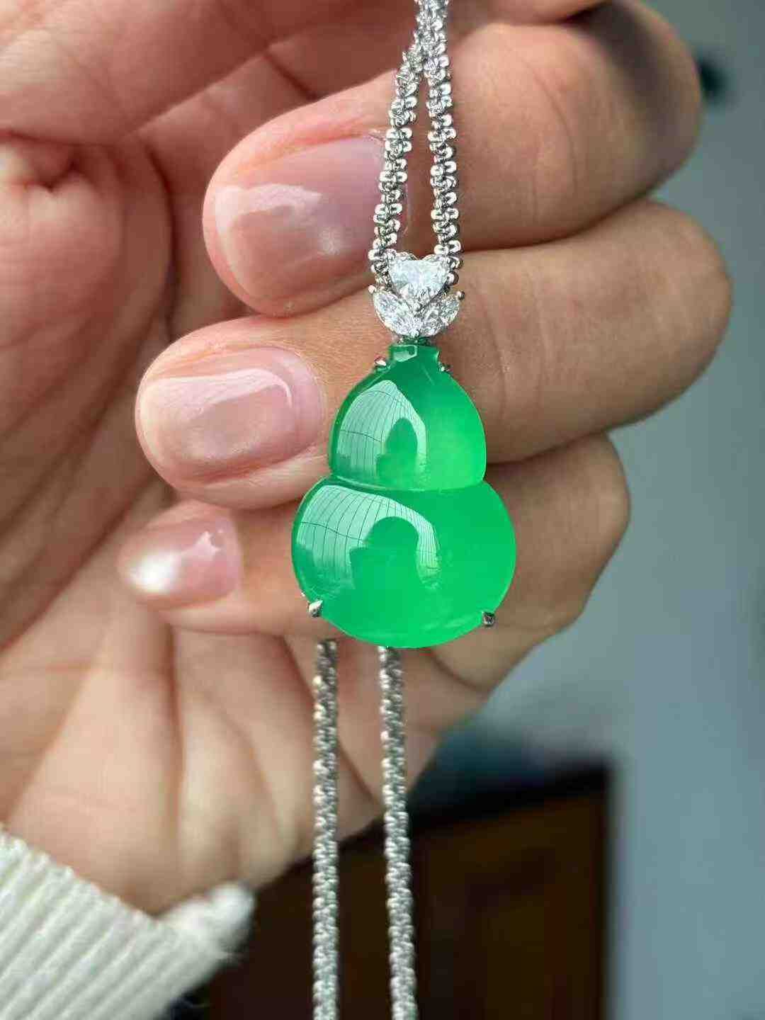 翡翠高冰木那陽綠葫蘆,天然翡翠A玉, 緬甸玉, Jade, Jadeite