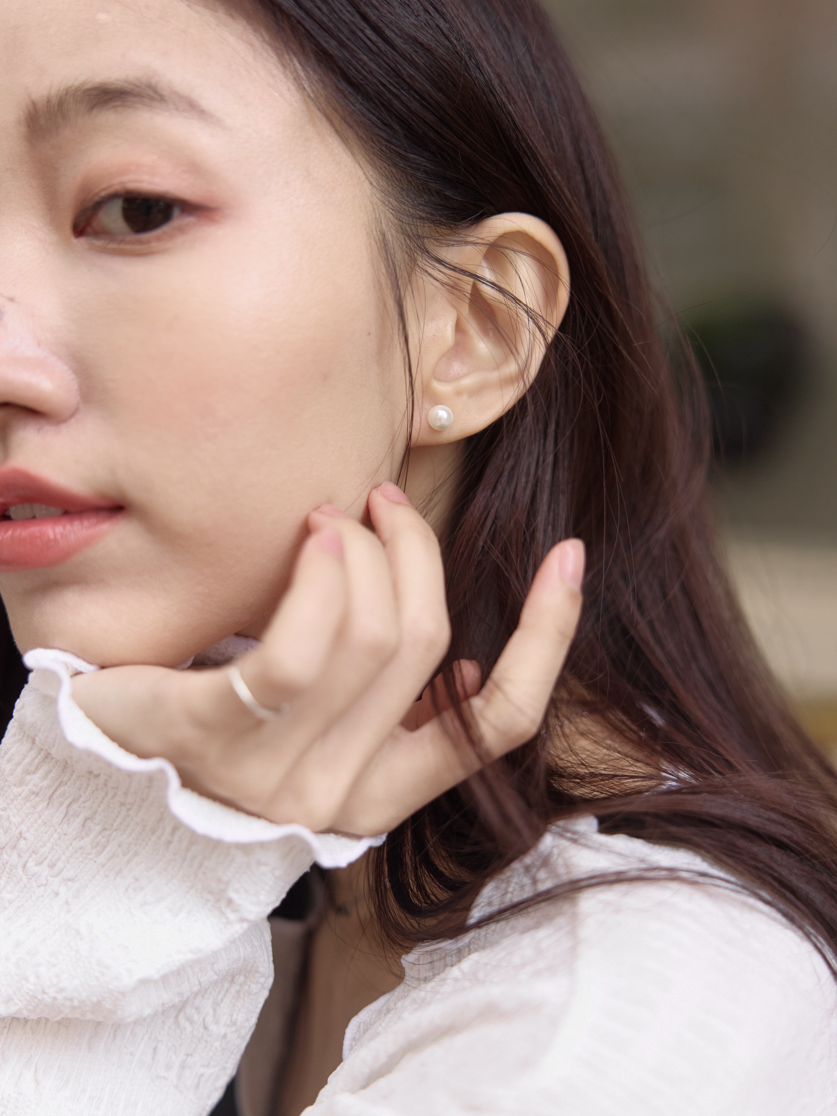 S925純銀月光珍珠耳環