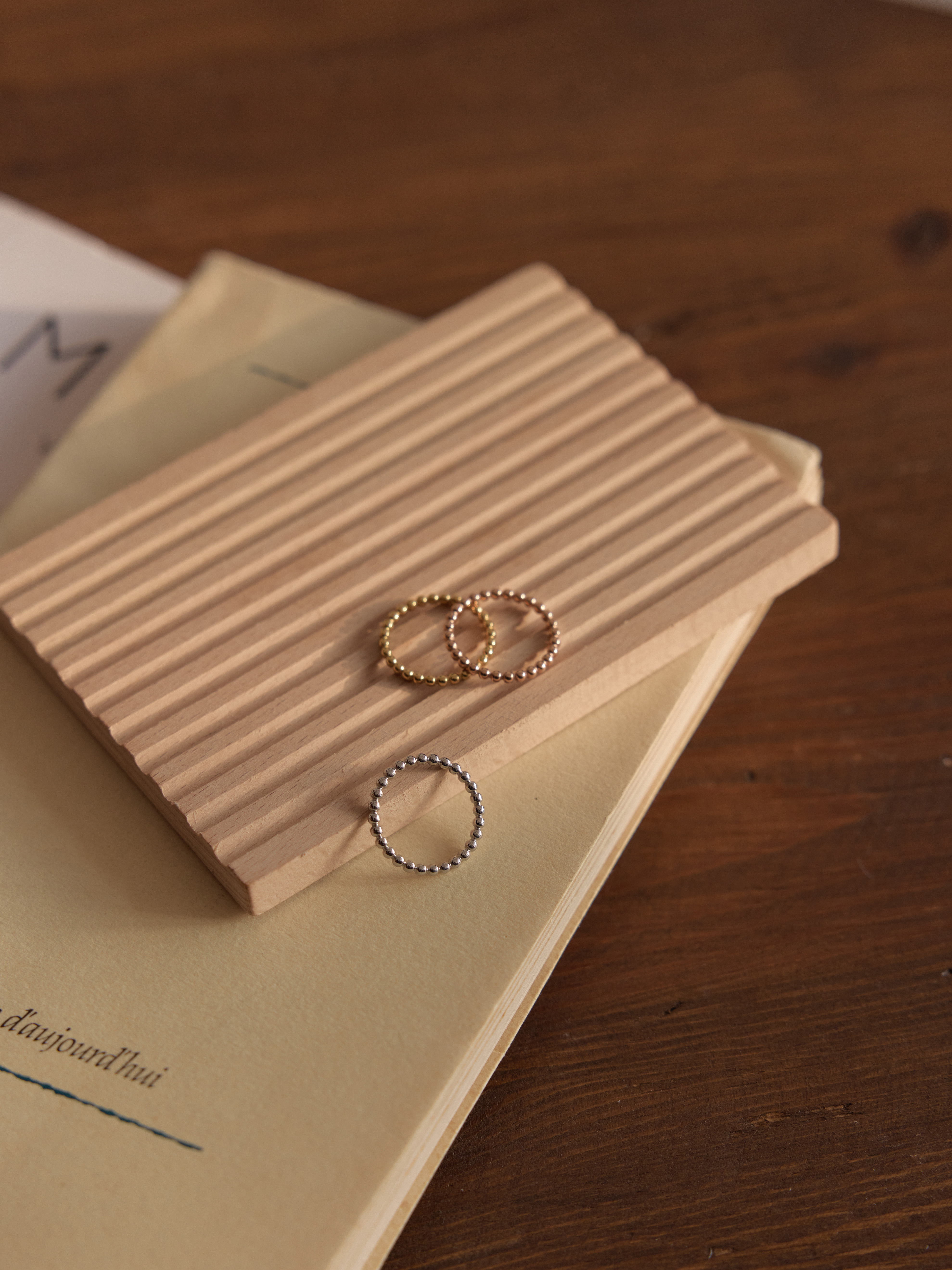 簡約微光珠珠戒指