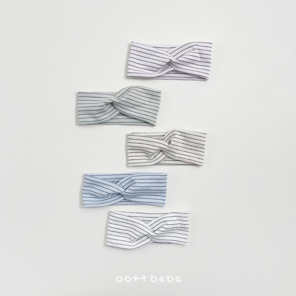 韓國🇰🇷OOTTBEBE 條紋扭結髮帶