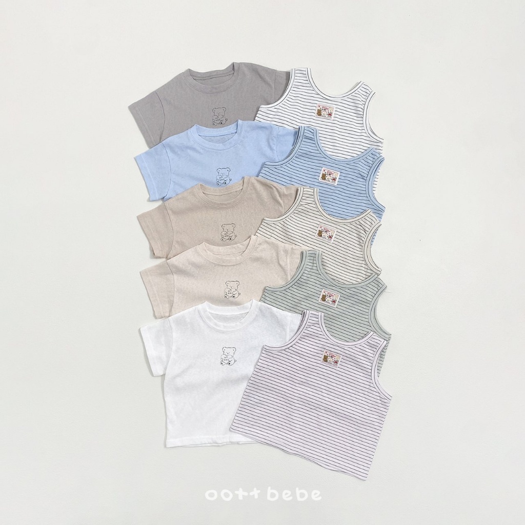 韓國🇰🇷OOTTBEBE 繽紛雪酪上衣兩件組(XS-XL)
