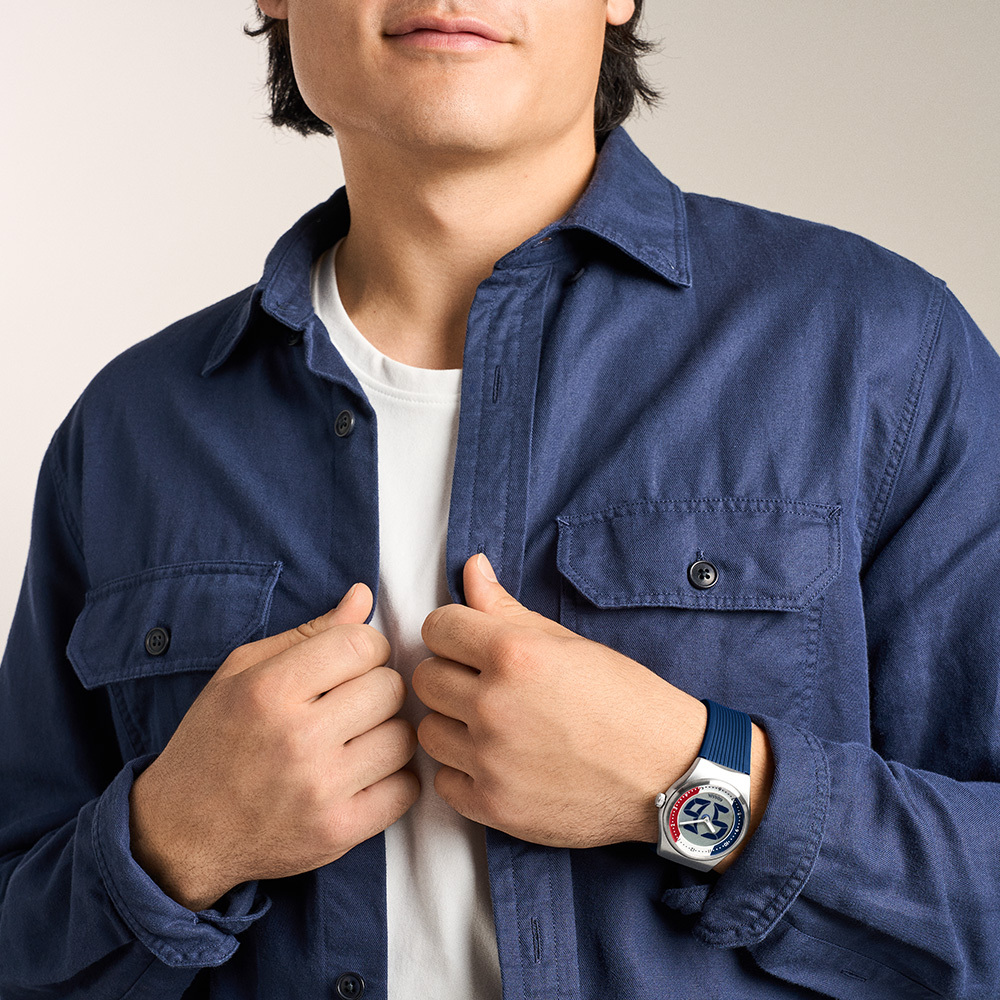 Big Tic World Flags系列限定手錶-法國配色 藍色橡膠錶帶 40 MM LE1237