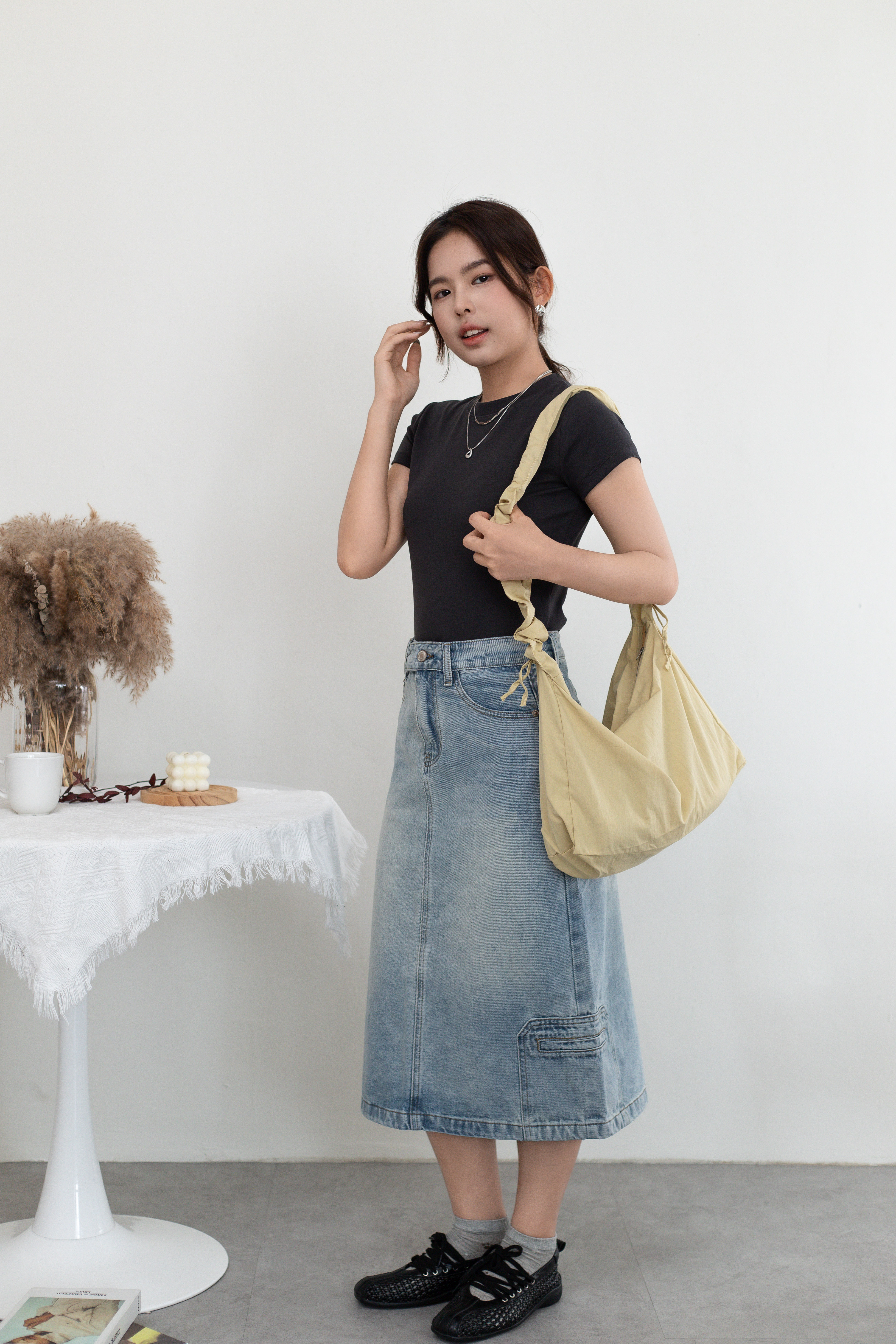 Chume Ruffle Bag Khaki -D128KHA