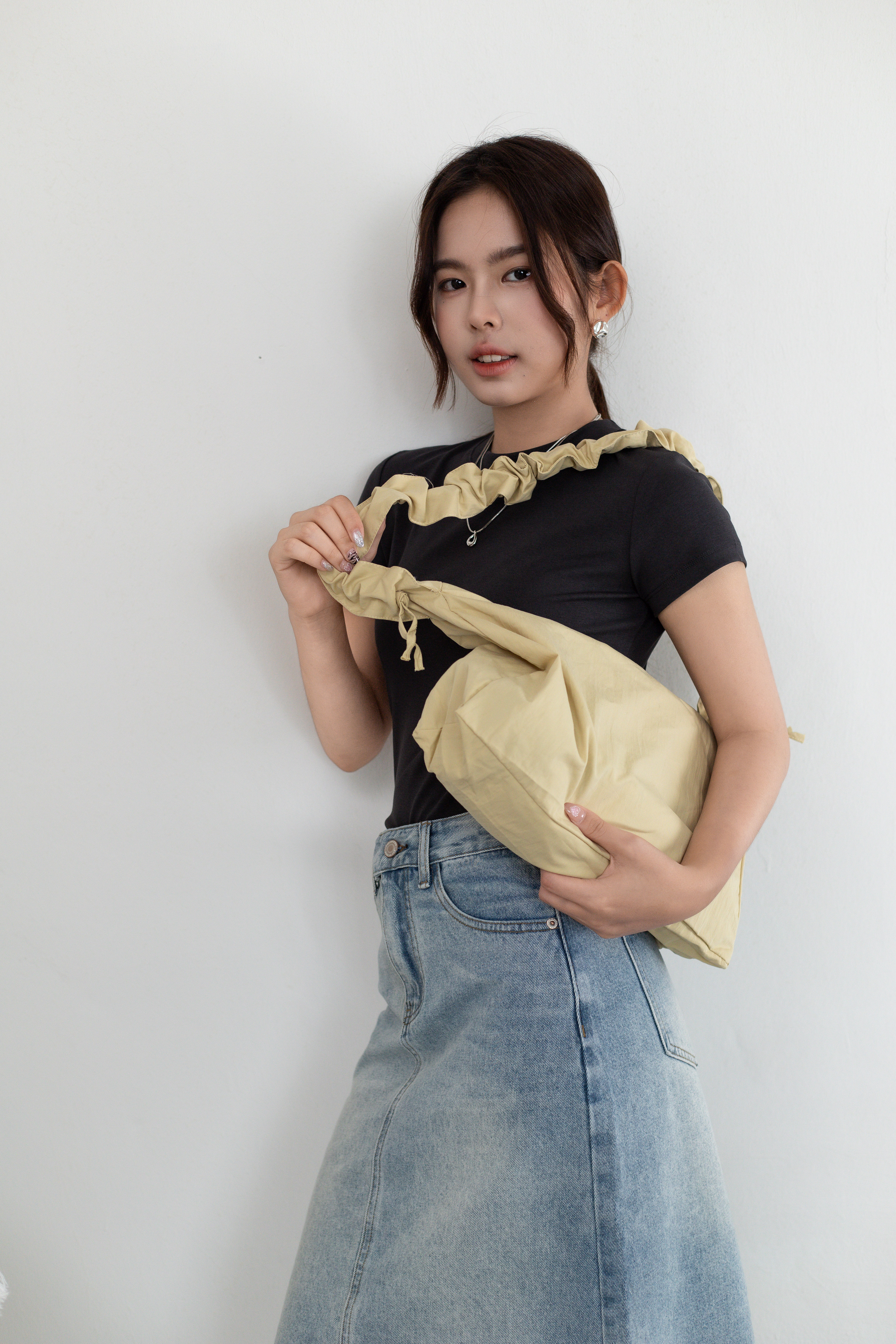 Chume Ruffle Bag Khaki -D128KHA