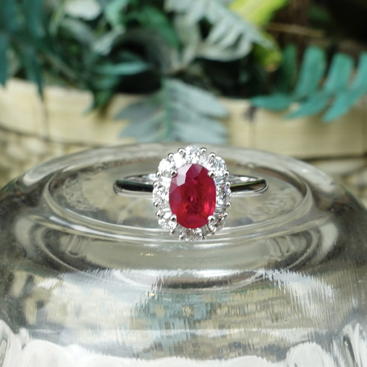 1.06ct緬甸產天然紅寶石鑽石18K金戒指 (帶AIGS證書)