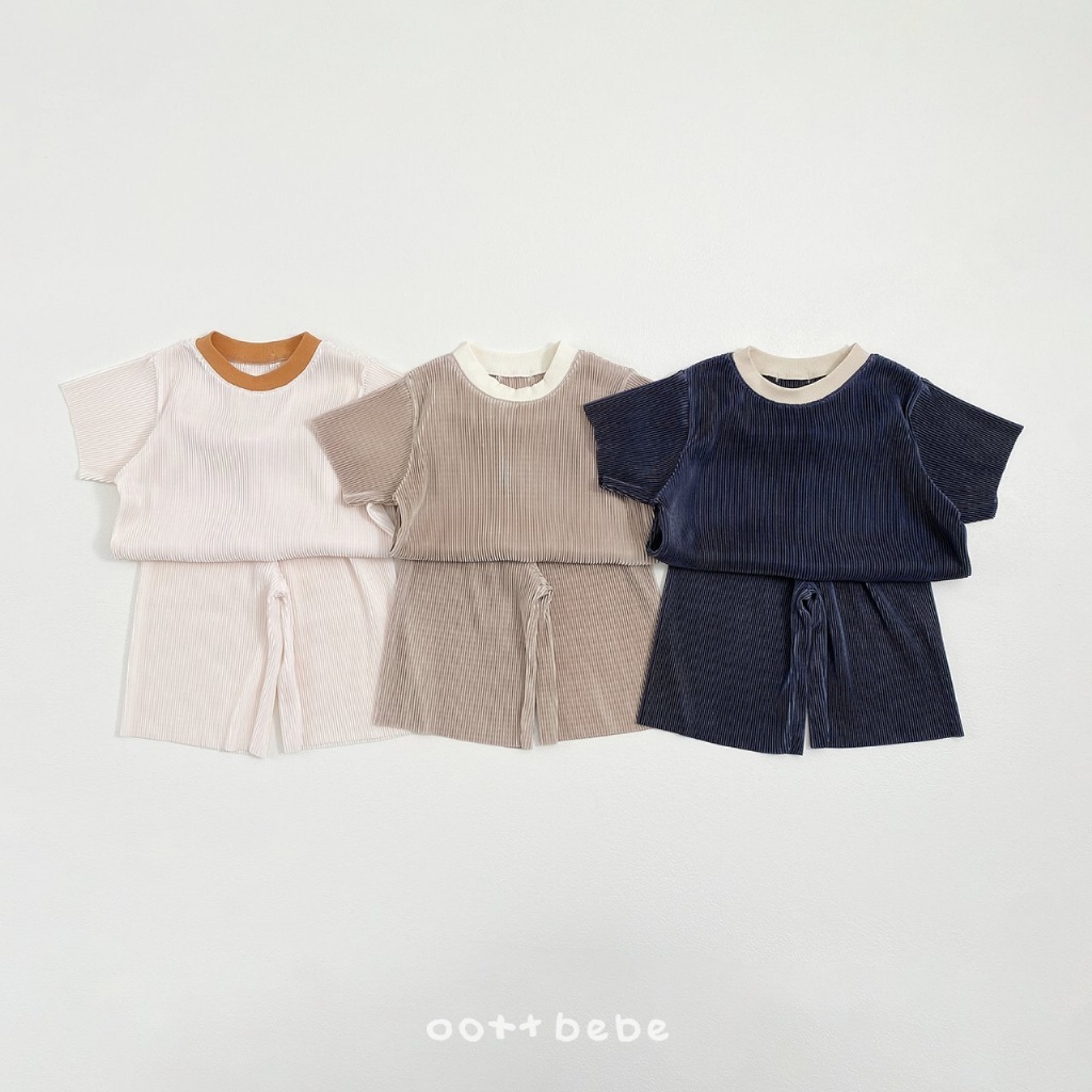 韓國🇰🇷OOTTBEBE 閃亮百褶寬褲套裝(XS-XL)
