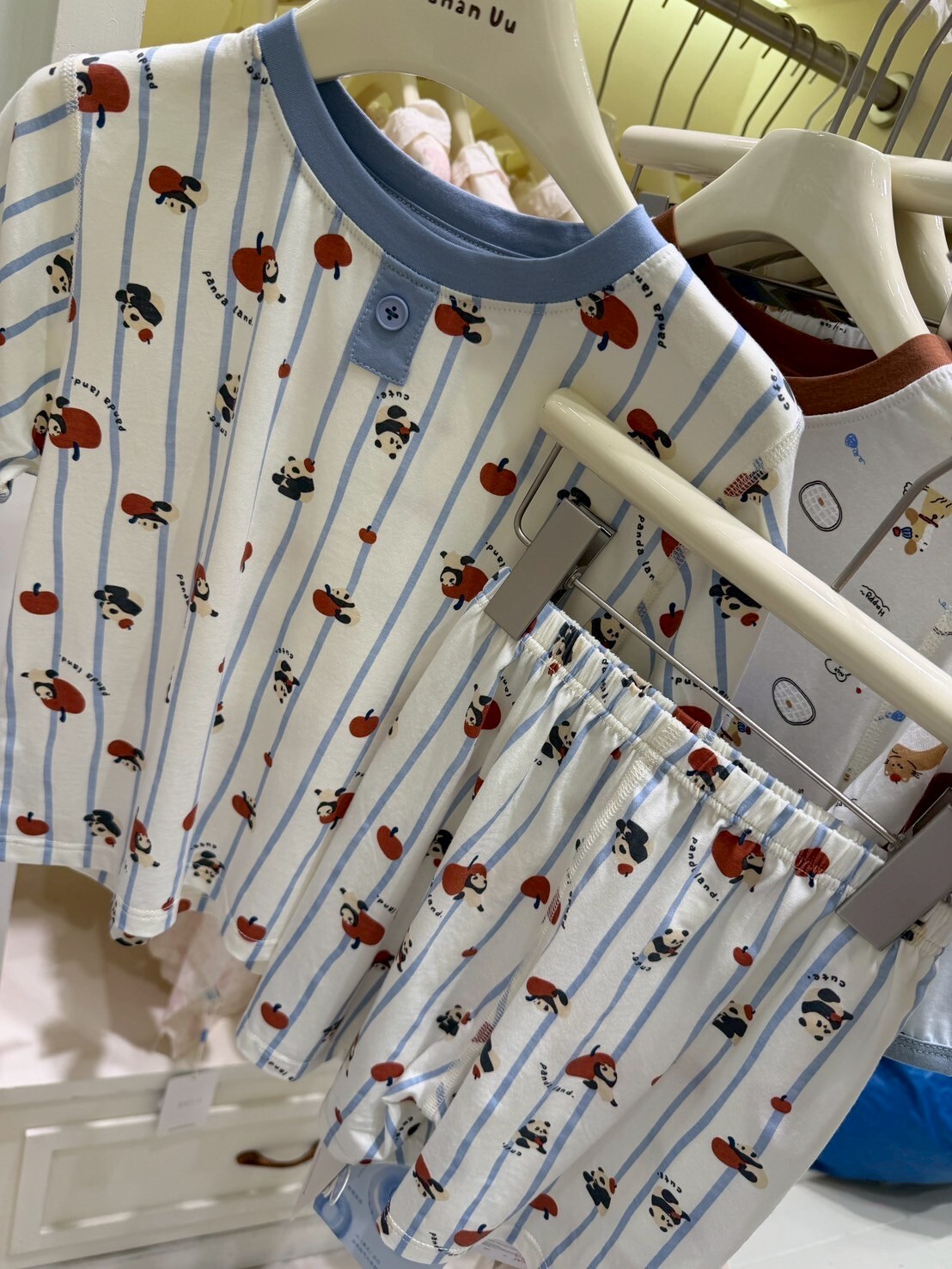 S5869藍條紋熊貓睡衣