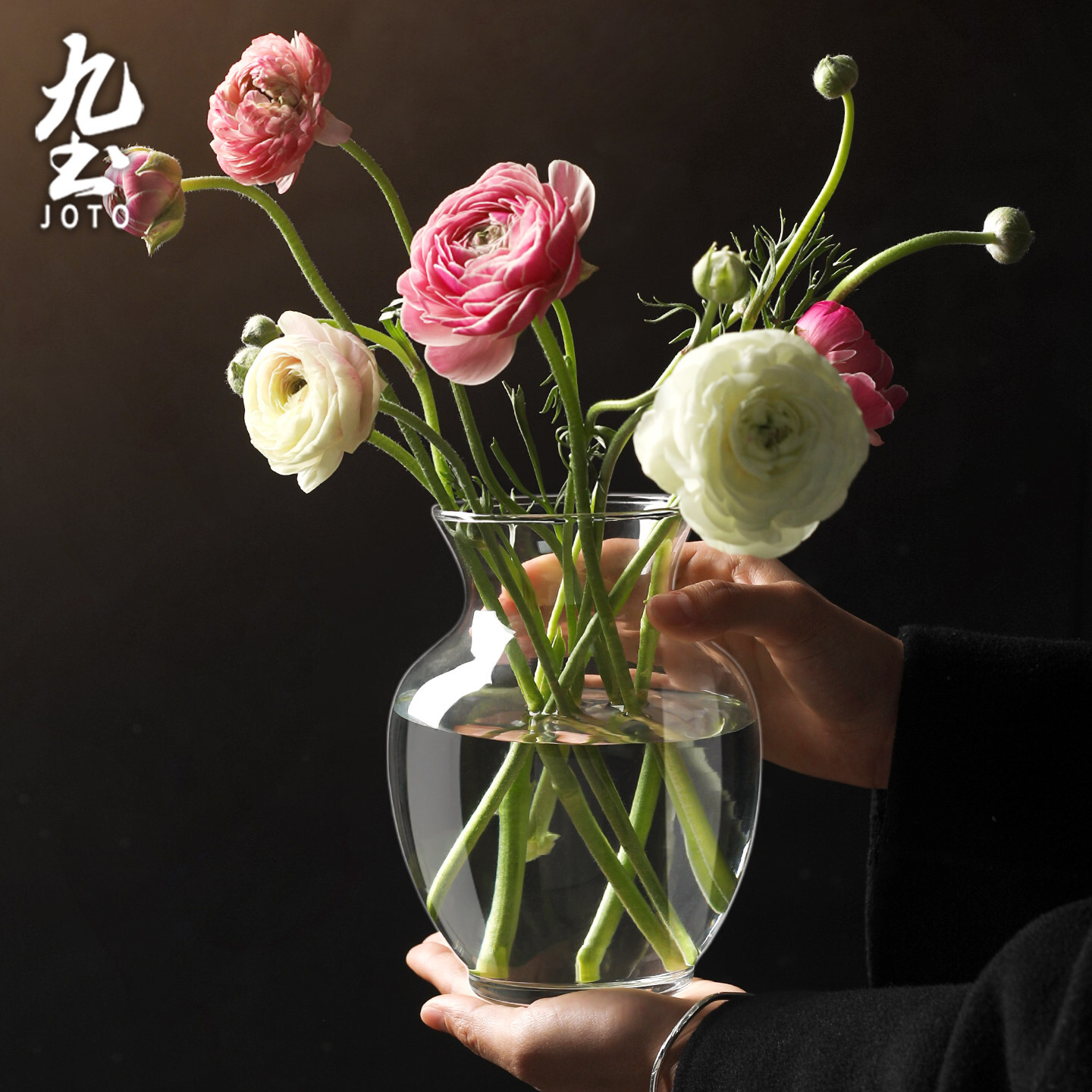 壺　花瓶　器　花 九土玻璃花瓶插花器_DER0116
