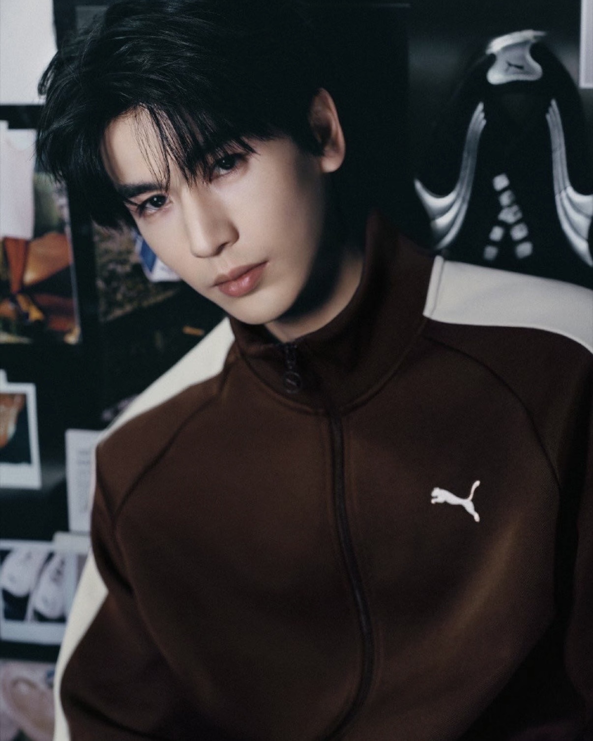 PUMA T7 針織立領外套 拉鍊外套 夾克 線條 滾邊 摩卡棕 張凌赫代言同款 男款 631858-31 / 預購