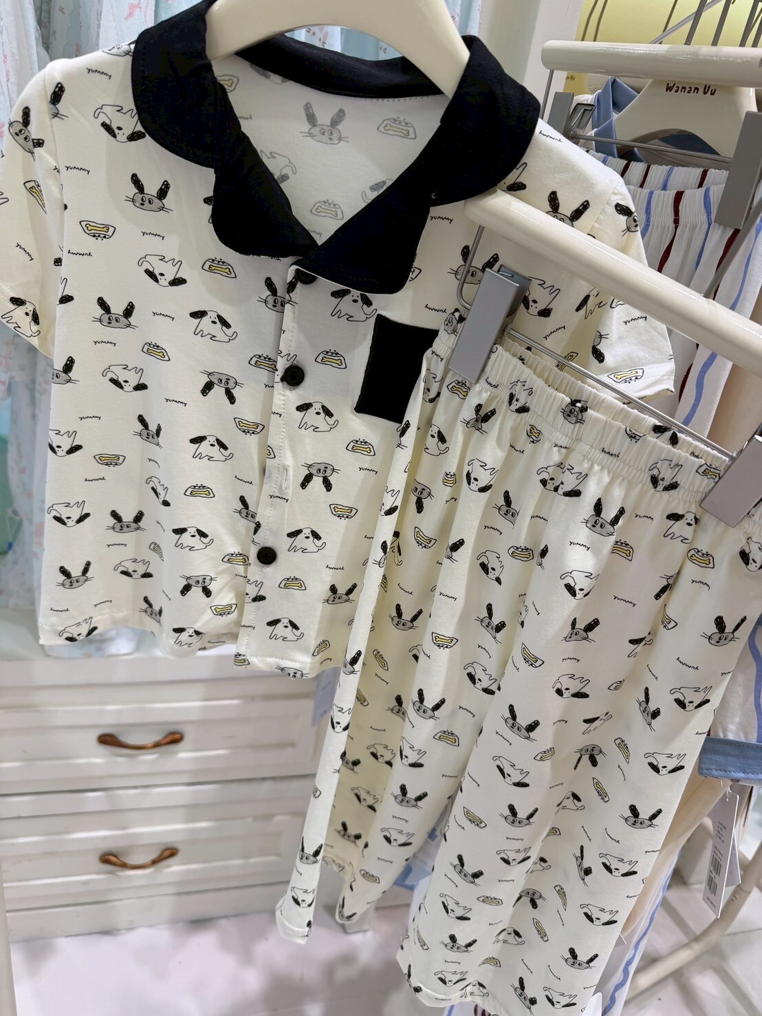 S5961童黑白狗睡衣