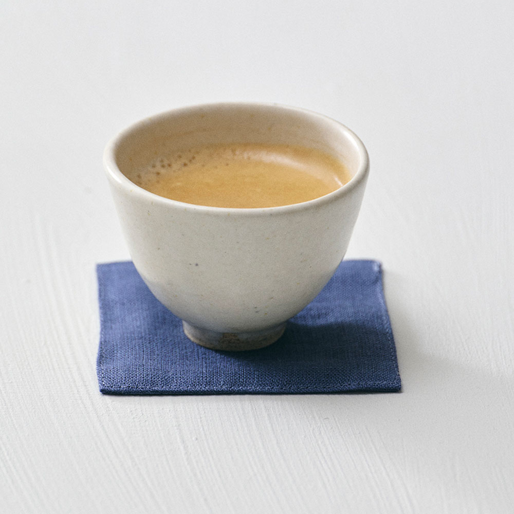 fog linen work  -亞麻杯墊／煙藍