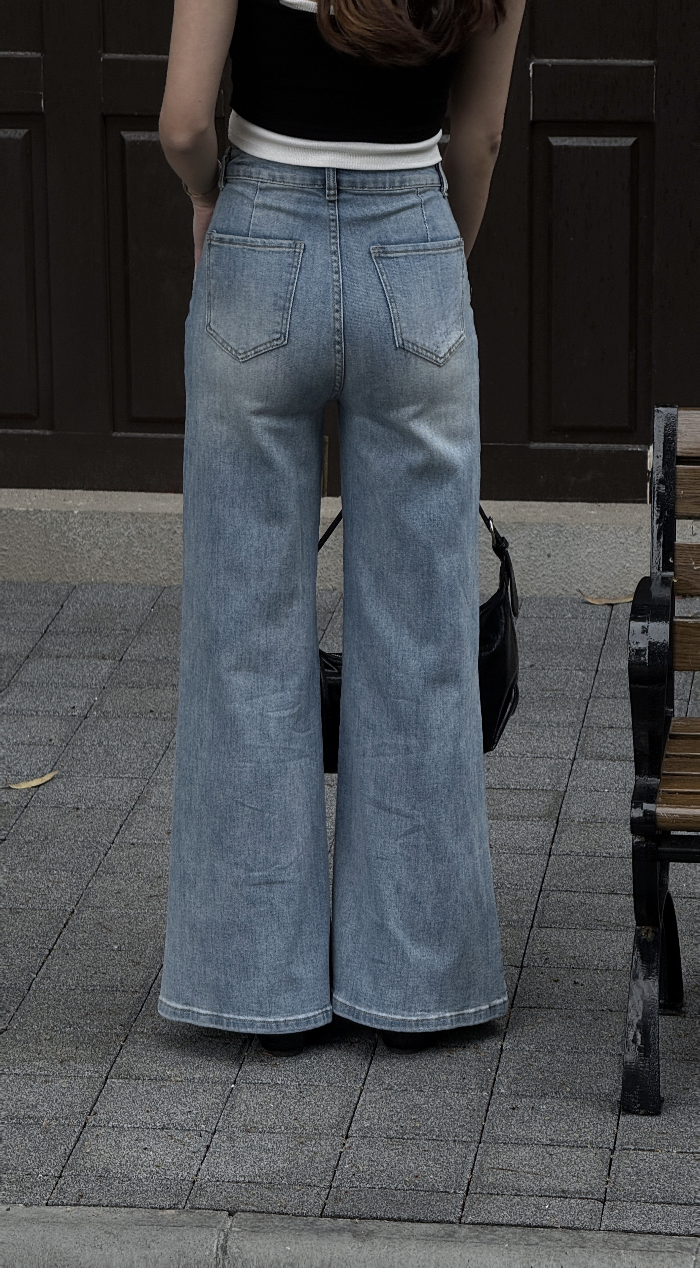 小個友善！！海鹽牛仔微喇叭褲💙