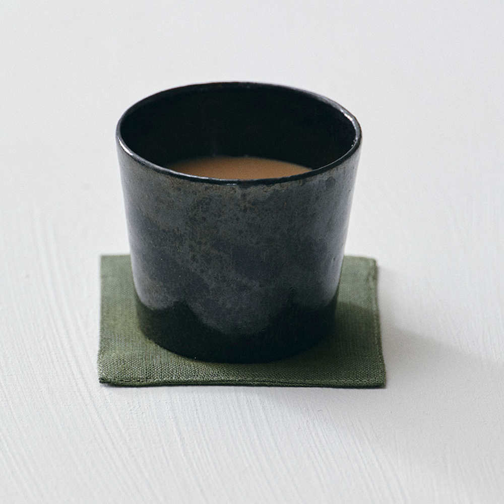 fog linen work  -亞麻杯墊／香茅綠