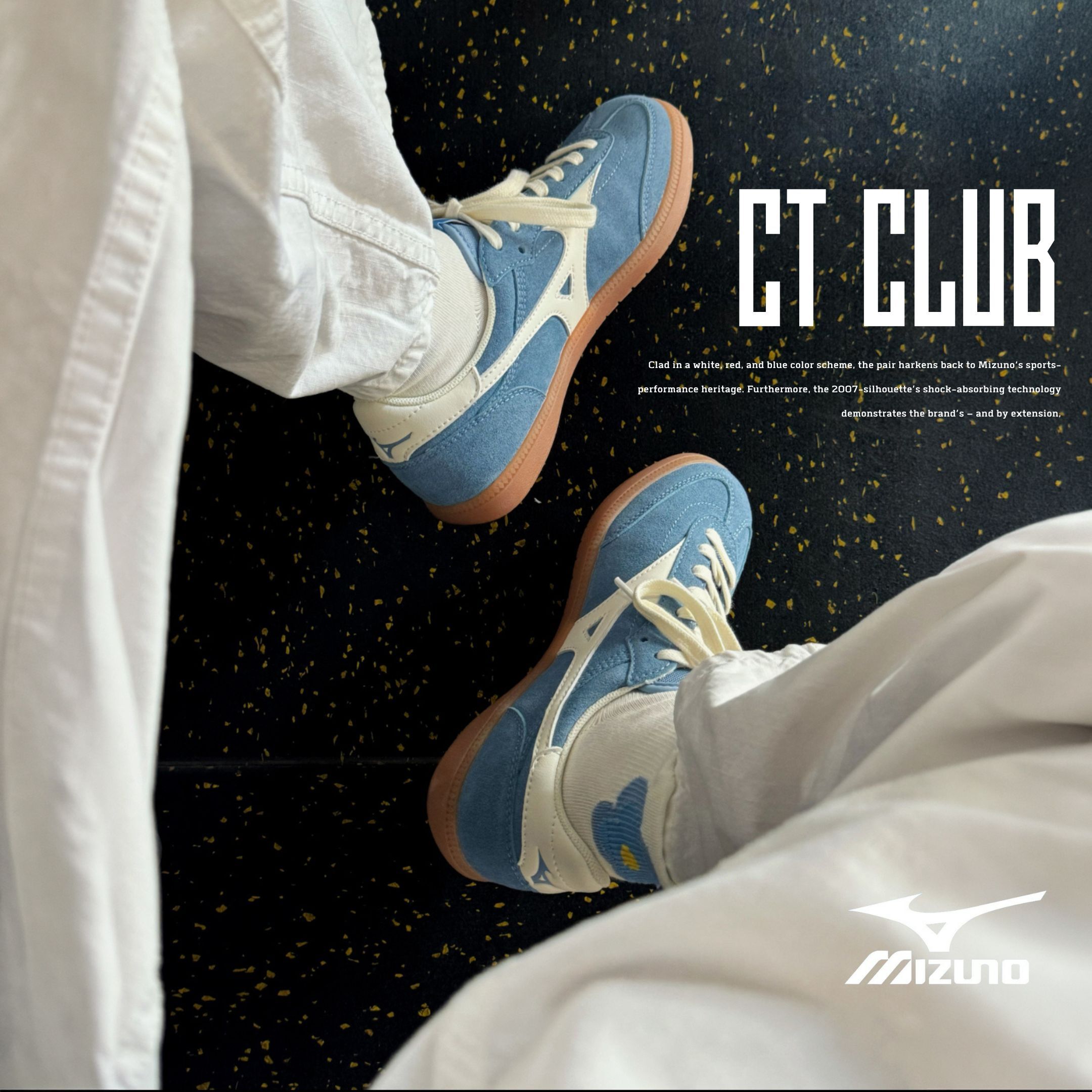 NICEDAY 代購 Mizuno CT Club 01 水藍 淺藍 天藍 藍 白 薄底 復古 D1GH262703