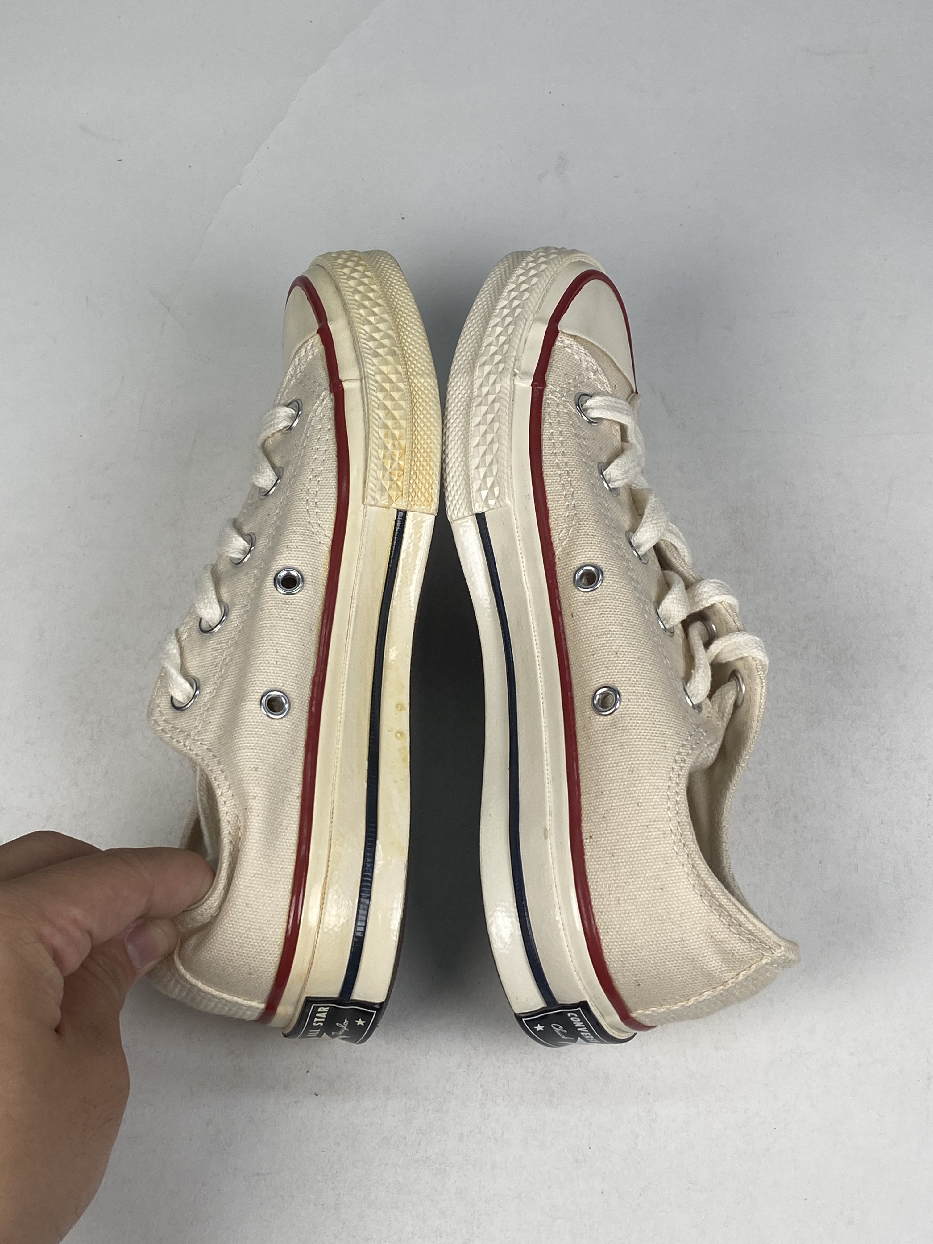 兩腳色差、鞋面髒污&左腳泛黃 162062C M3.5 CONVERSE CHUCK TAYLOR 70S 米白 低筒 帆布 男女款