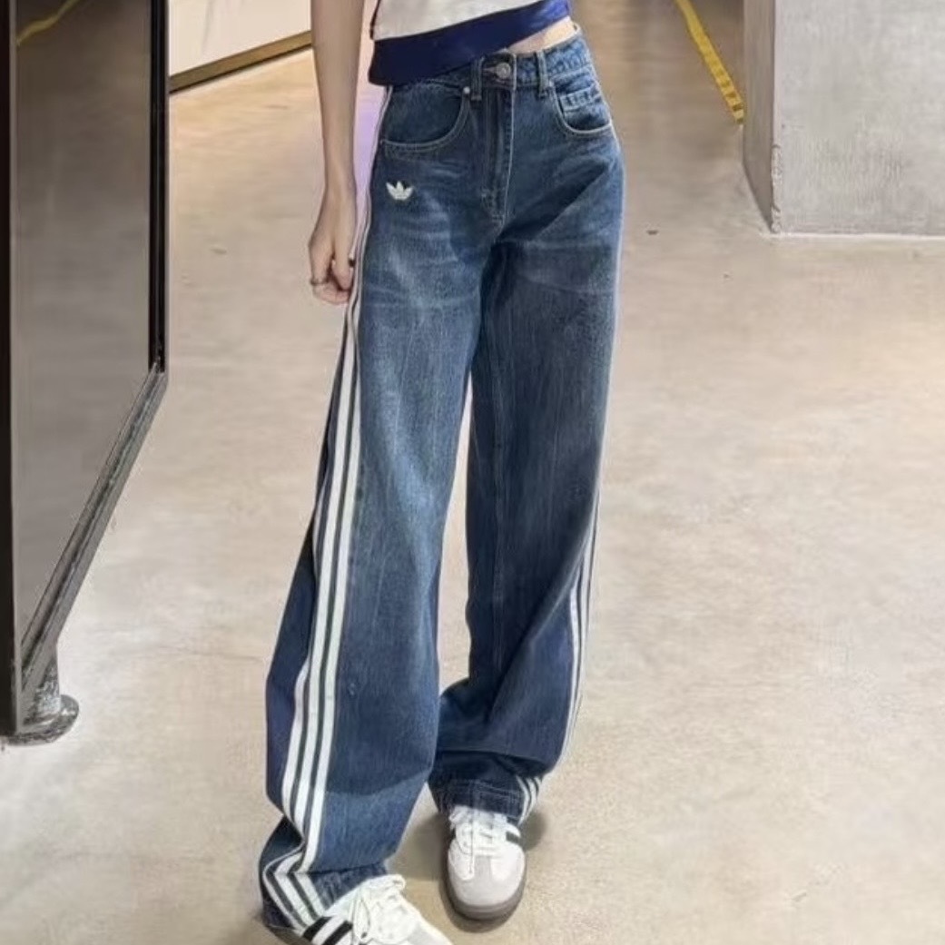 ADIDAS ORIGINALS 三線 寬鬆直筒 丹寧牛仔長褲 兩色 KW2093/KW2094