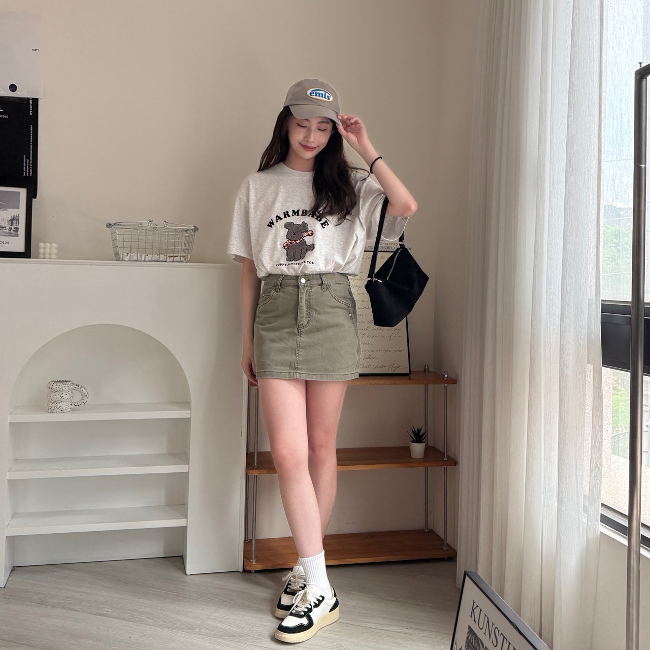 T091 WARMBABE圍巾狗狗短T (R)