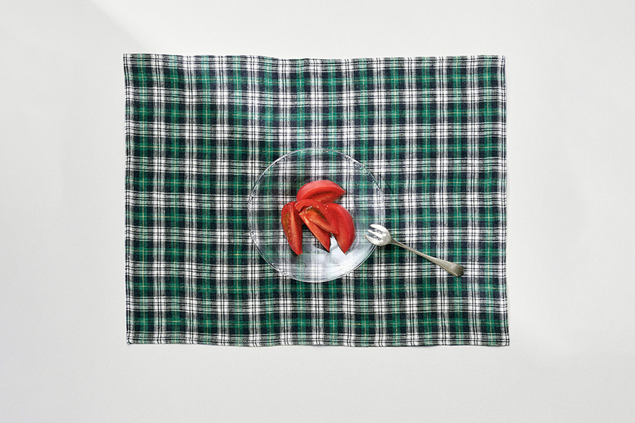 fog linen work - 深海王綠底細黃線蘇格蘭格紋