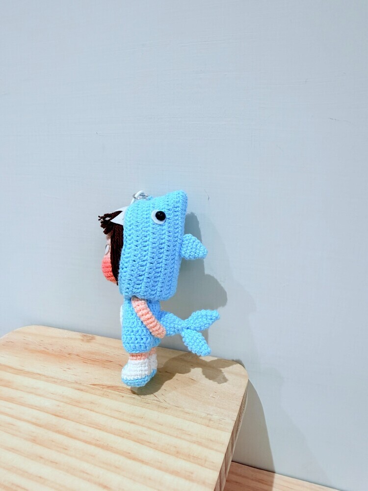 預購002-鯊魚寶寶口袋迷你精緻醜娃吊飾『約9cm』『預購時間45-90天』