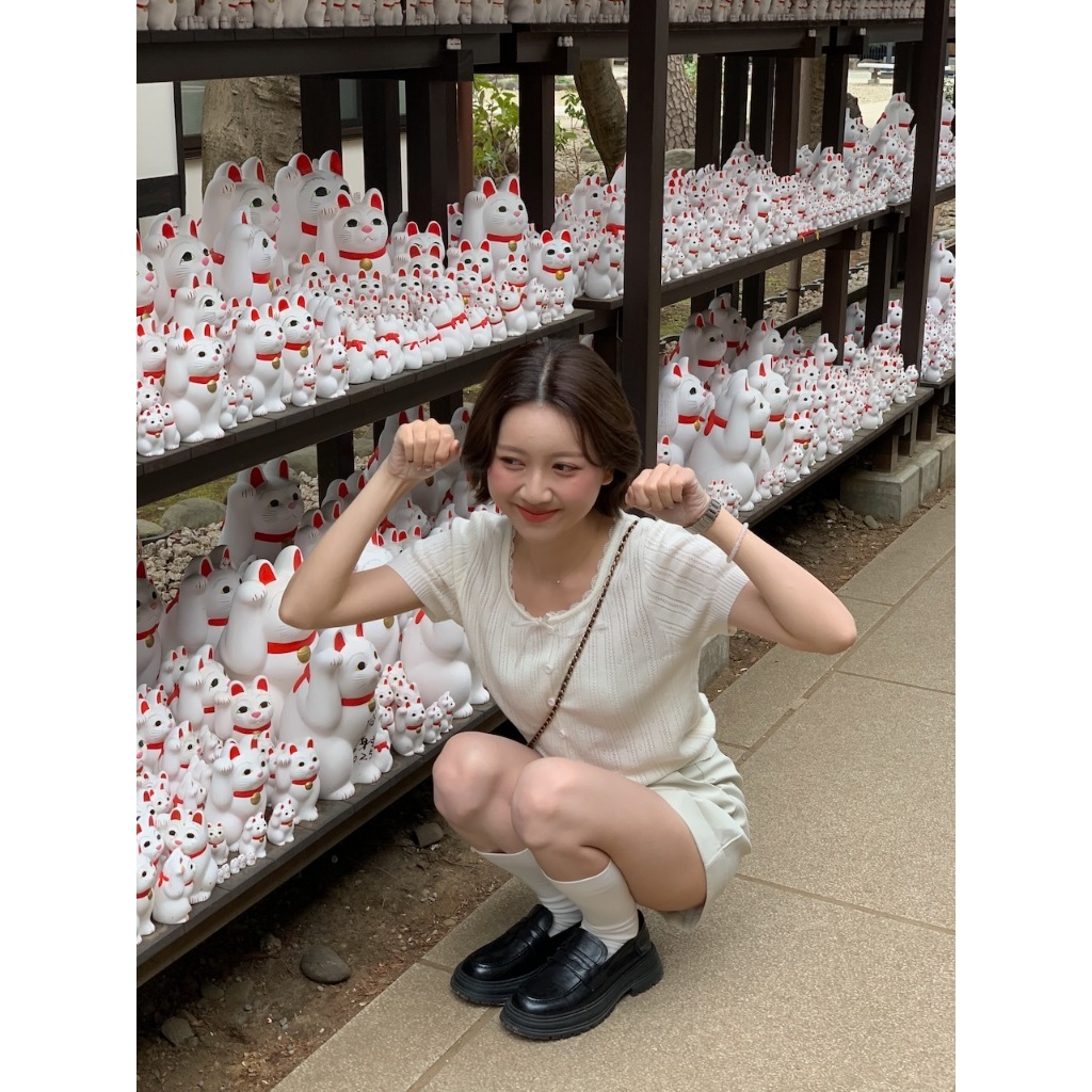 【imfine】蕾絲圓舞曲 小蝴蝶結針織上衣 #9892