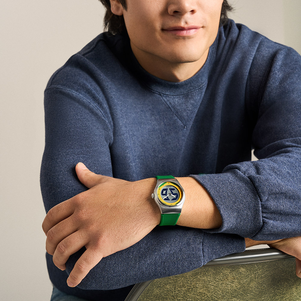 Big Tic World Flags系列限定手錶-巴西配色 綠色橡膠錶帶 40 MM LE1243