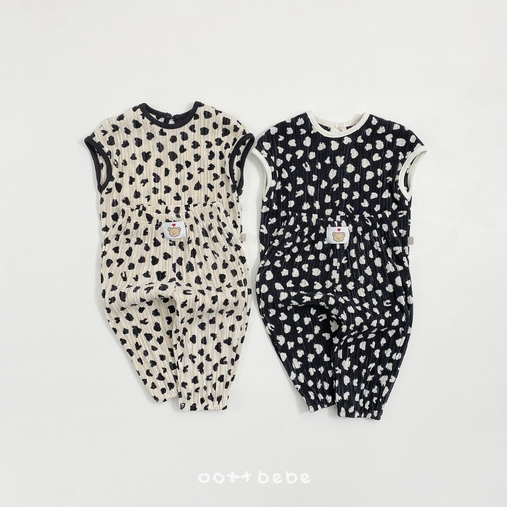 韓國🇰🇷OOTTBEBE 豹紋百褶套裝(XS-XL)