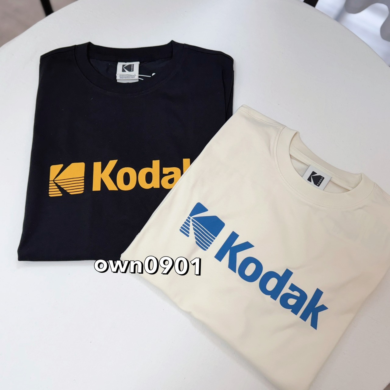 【OWN】Kodak 短袖 上衣 經典LOGO 涼爽 吸濕排汗 快乾 春夏 經典款 不分男女 黑色 白色 米白
