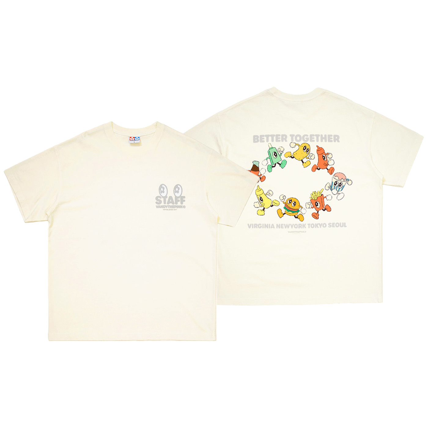 VANDYTHEPINK® STAFF EYE LOGO TEE 米色 工作人員 眼睛 印花 短T【VD1088-104】