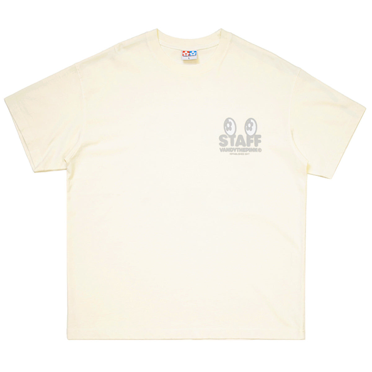 VANDYTHEPINK® STAFF EYE LOGO TEE 米色 工作人員 眼睛 印花 短T【VD1088-104】