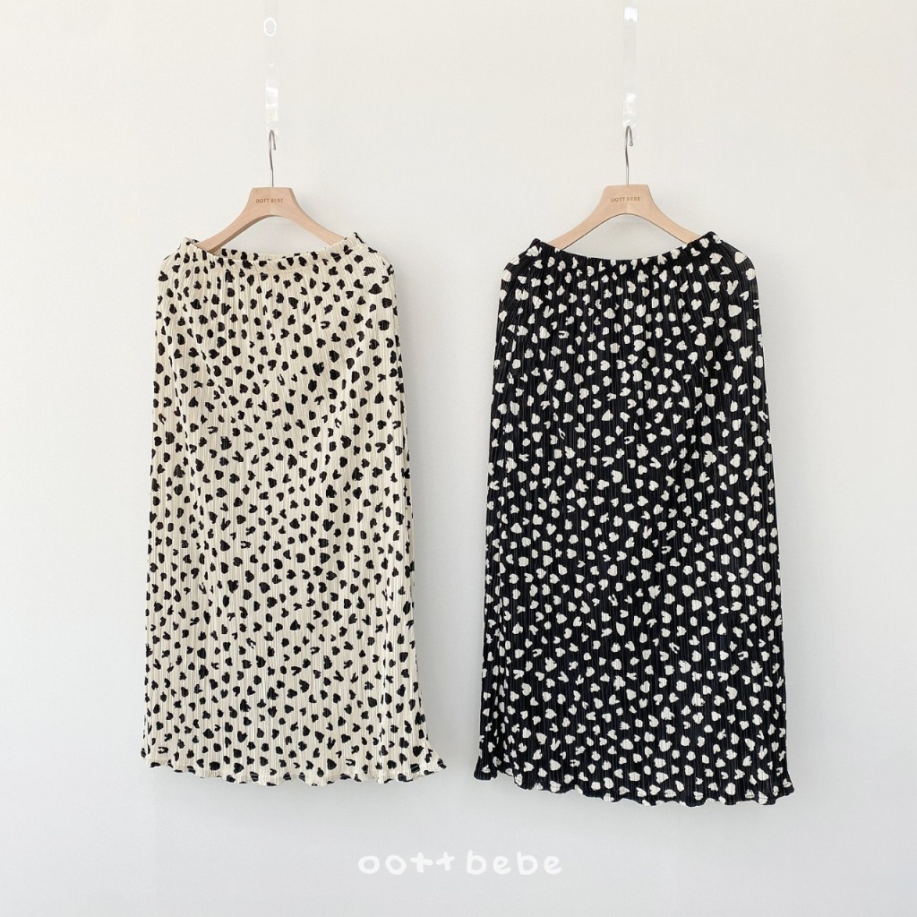 韓國🇰🇷OOTTBEBE 豹紋百褶長裙