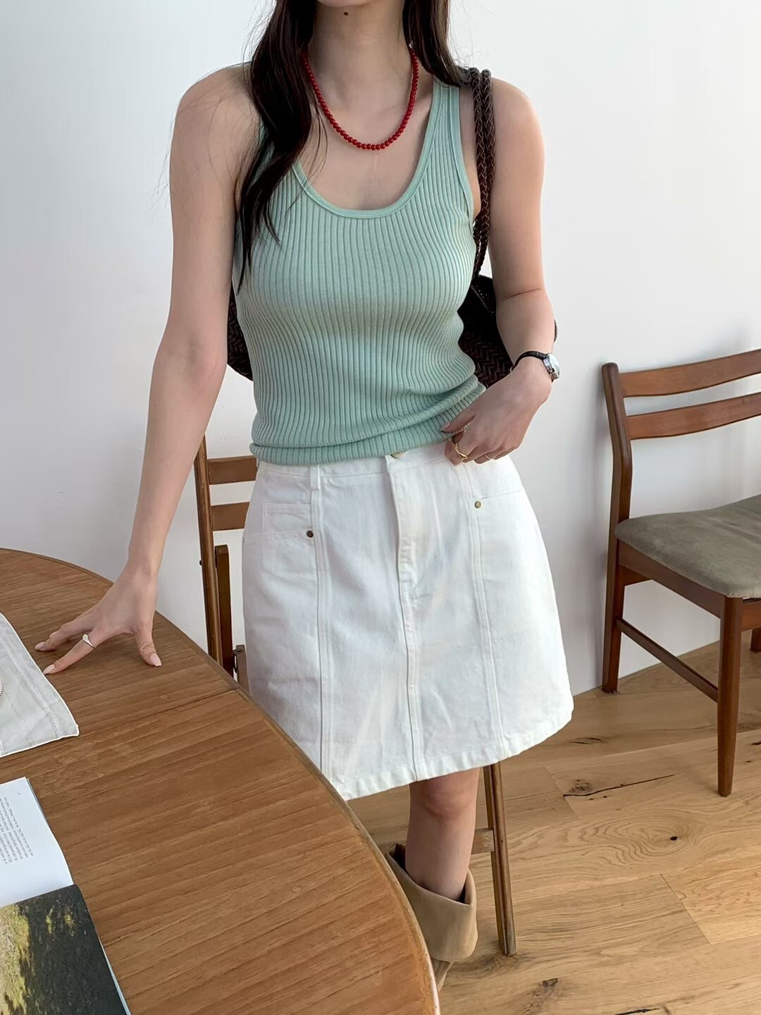 基本款多色系圓領螺紋背心上衣 / 6色