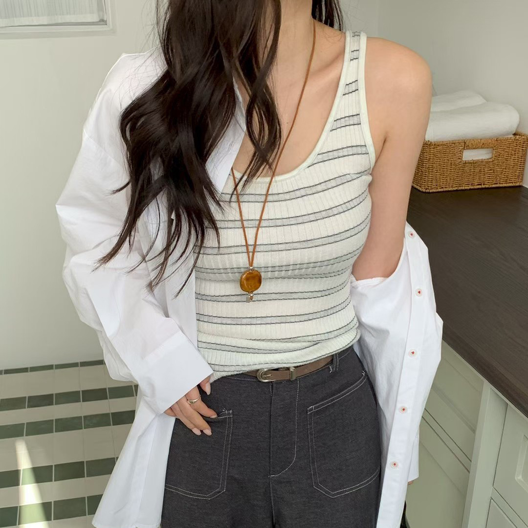 基本款多色系圓領螺紋背心上衣 / 6色
