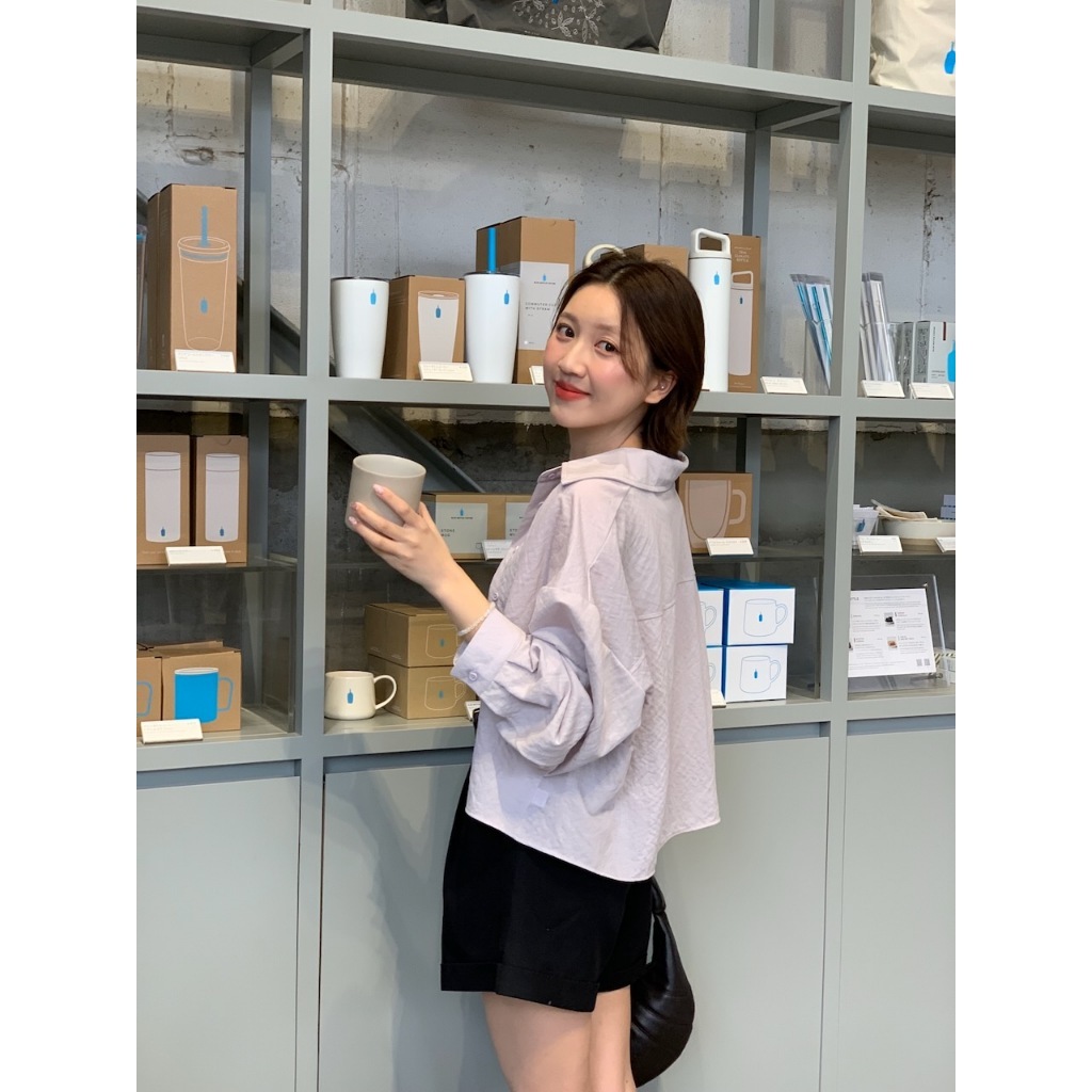 現貨【imfine】通勤疊穿標準答案短版襯衫 #2844