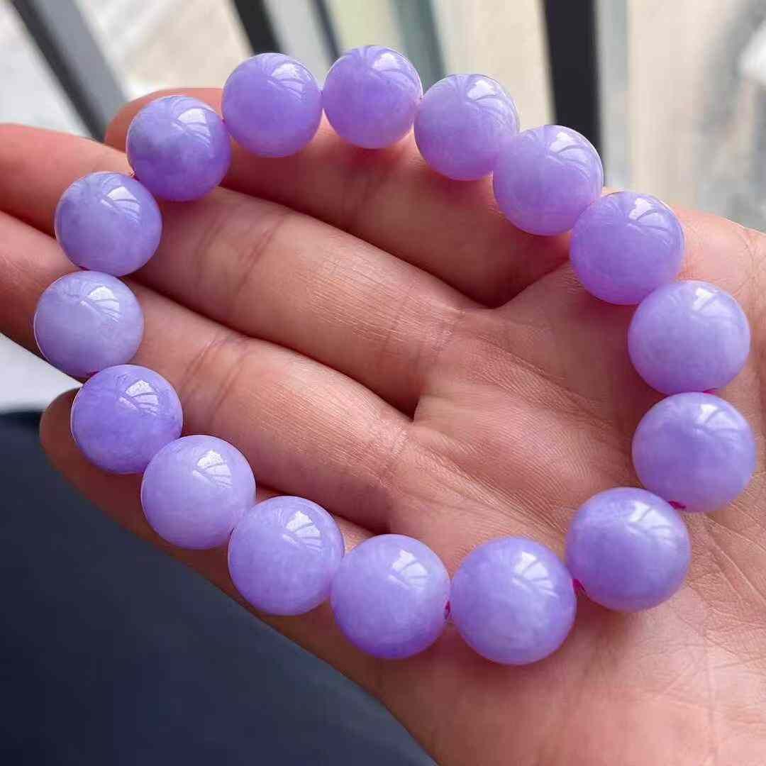 翡翠冰種紫羅蘭手串 (11.8mm直徑),天然翡翠A玉, 緬甸玉, Jade, Jadeite