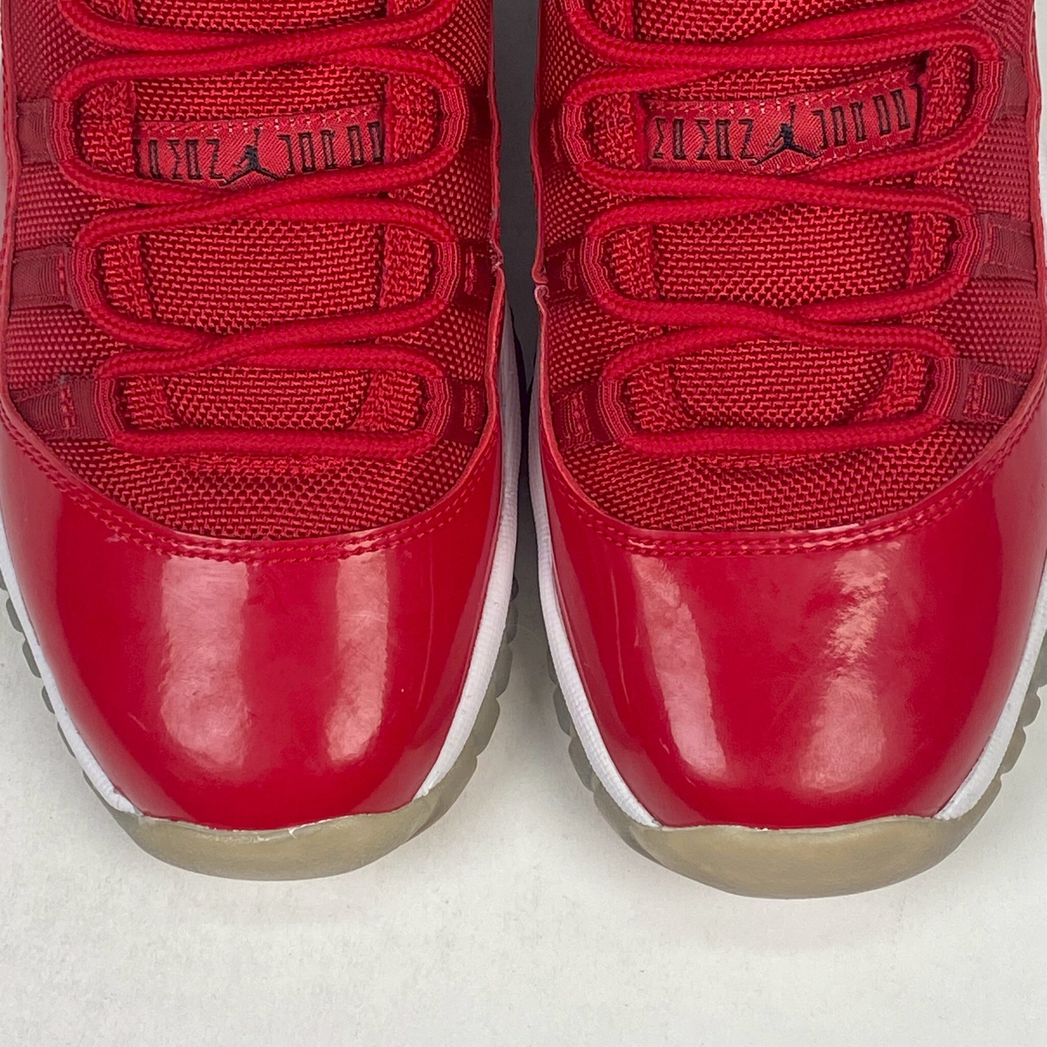 兩腳大底泛黃&鞋面氧化 378038-623 5.5Y Air Jordan 11 Retro GS Win Like 96 聖誕紅 女鞋