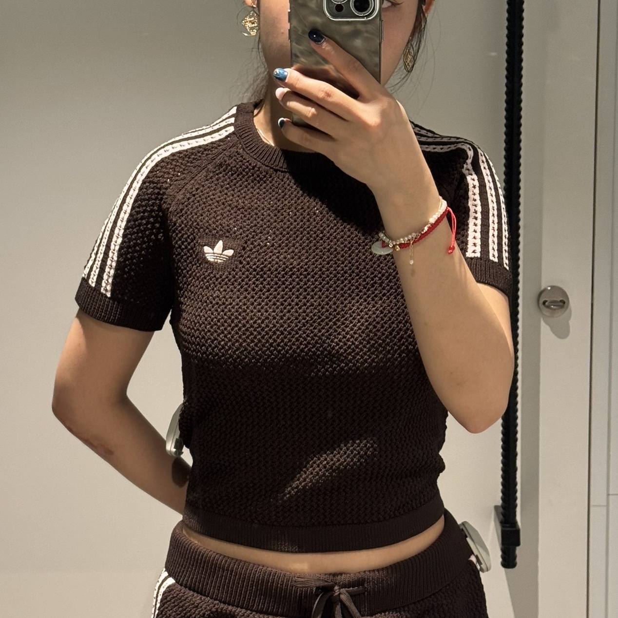 ADIDAS ORIGINALS 短版 針織短袖 透膚 合身 兩色 KE0200/KC6480