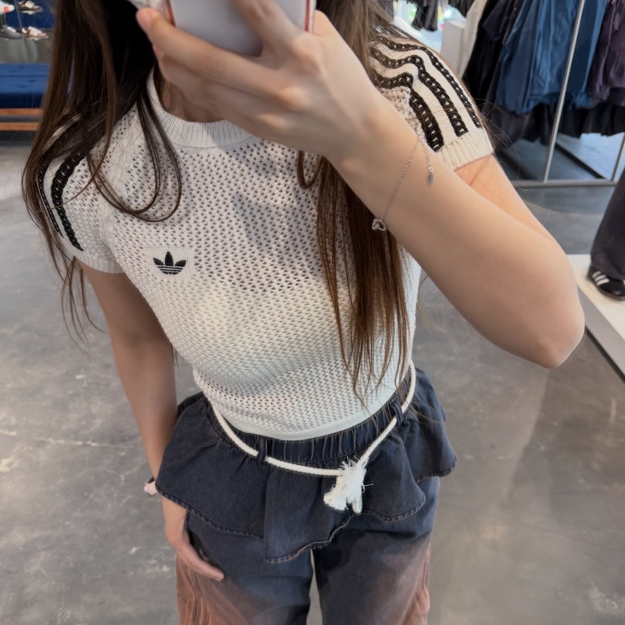 ADIDAS ORIGINALS 短版 針織短袖 透膚 合身 兩色 KE0200/KC6480