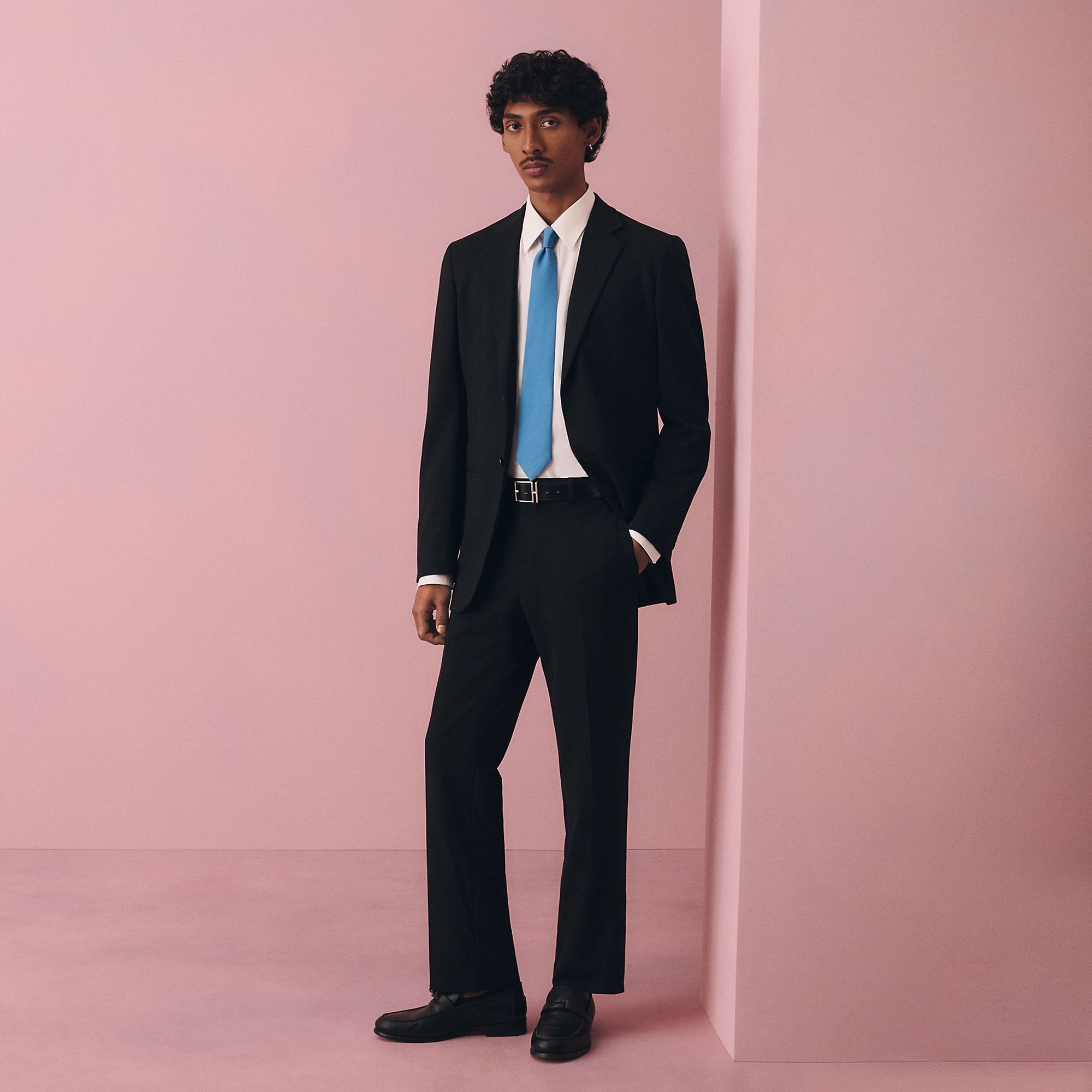 HERMES H Coccinelle tie DENIM NO.61 領帶