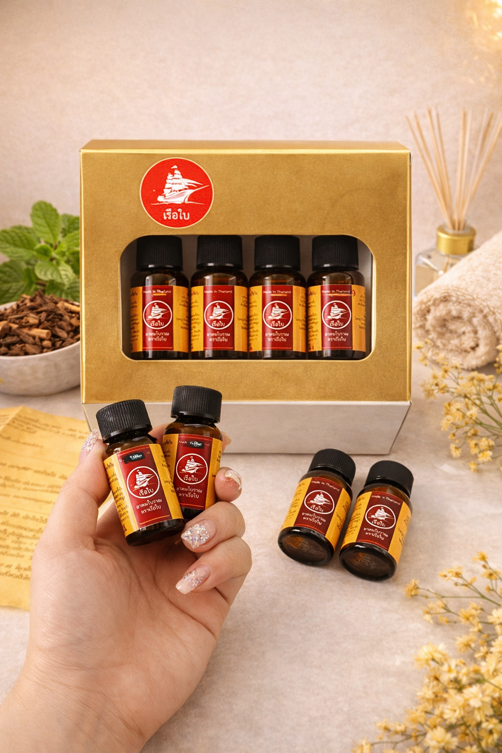 泰國 帆船牌 草本吸鼻粉 4罐裝 鼻部清新舒適 日常呼吸順暢使用