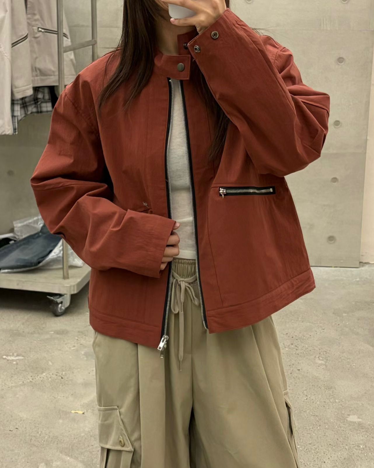 淨色企領拉鍊外套 PULSE-216JK