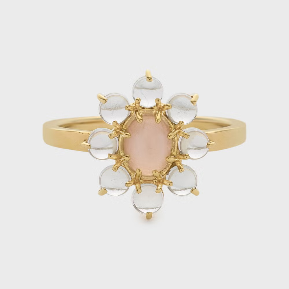 [連線優惠] NOJESS 金色太陽石/石英戒指