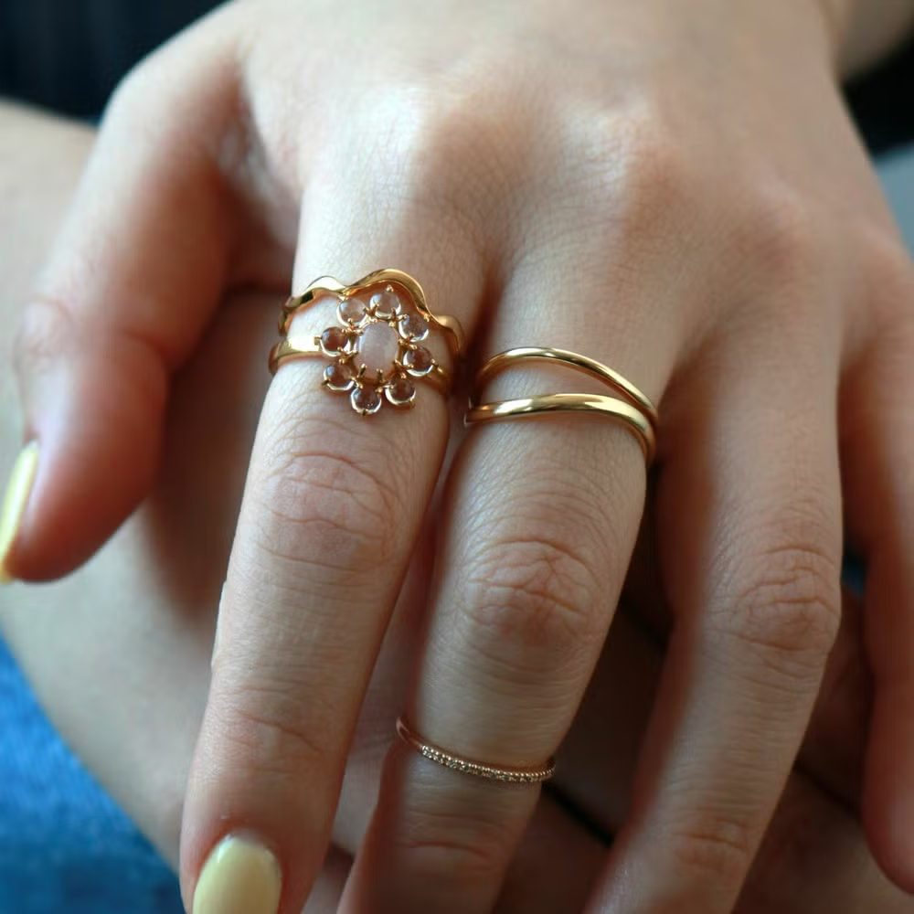 [連線優惠] NOJESS 金色太陽石/石英戒指