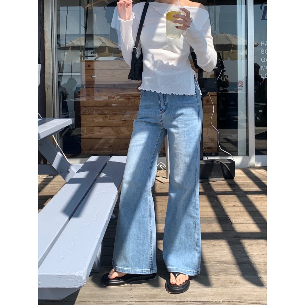 【imfine】微喇顯瘦彈力牛仔褲 #A3109