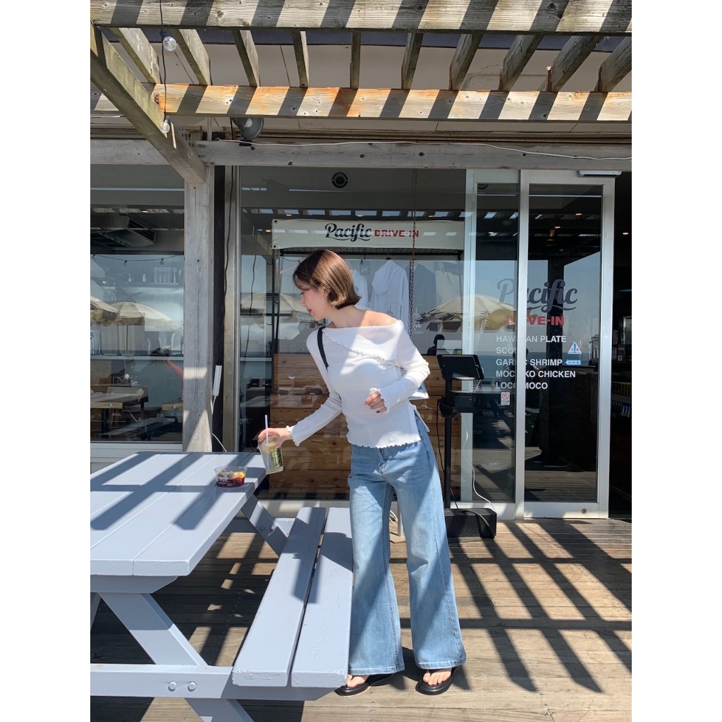 【imfine】微喇顯瘦彈力牛仔褲 #A3109