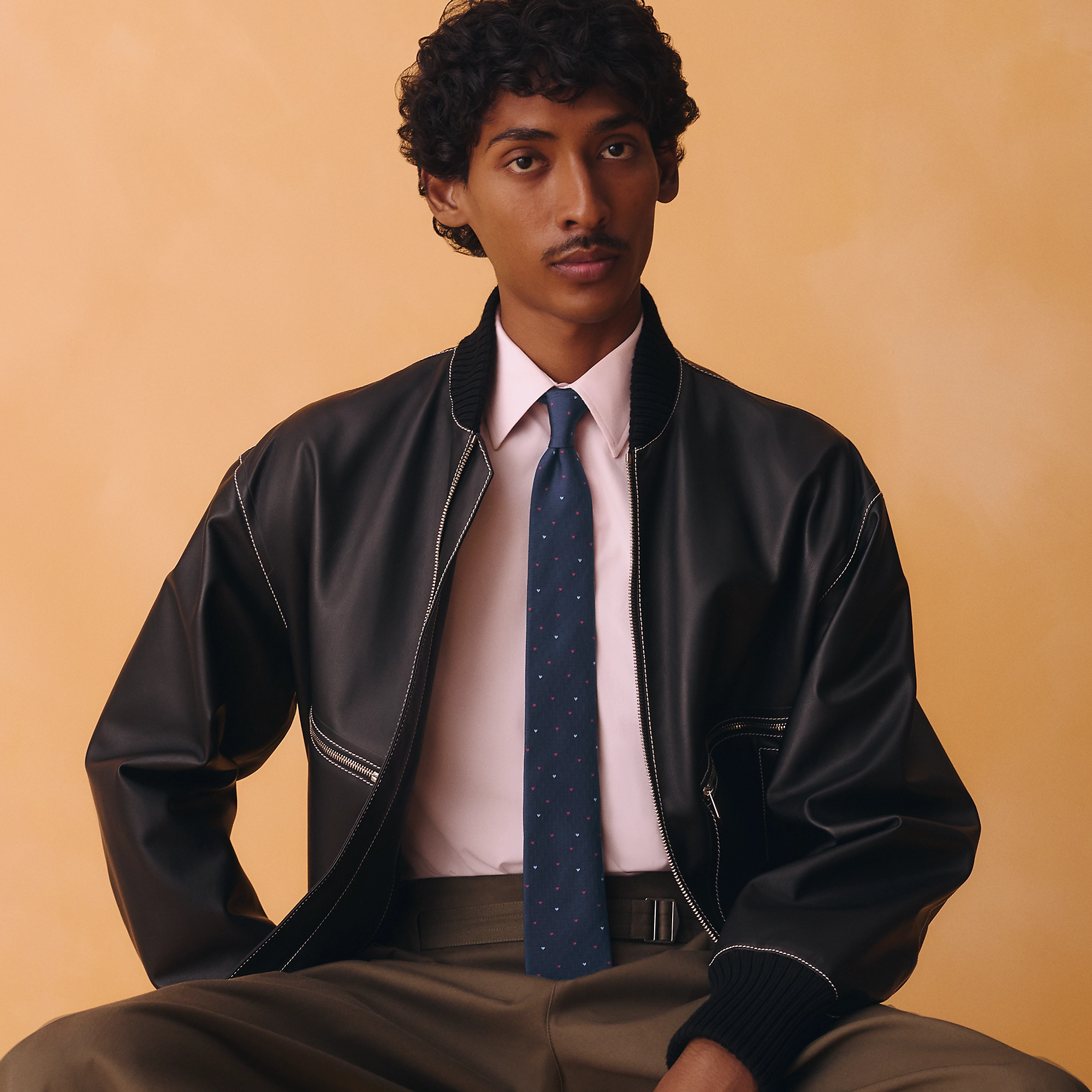 HERMES Hearts tie marine / rouge / ciel NO.60 領帶