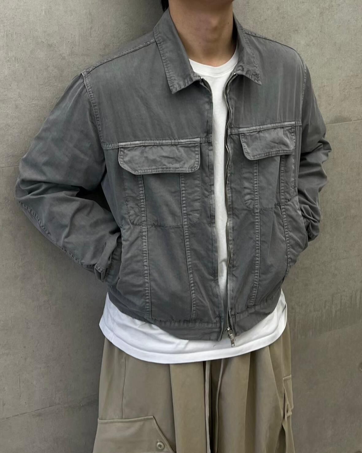 洗水淨色反領拉鍊外套 PULSE-219JK