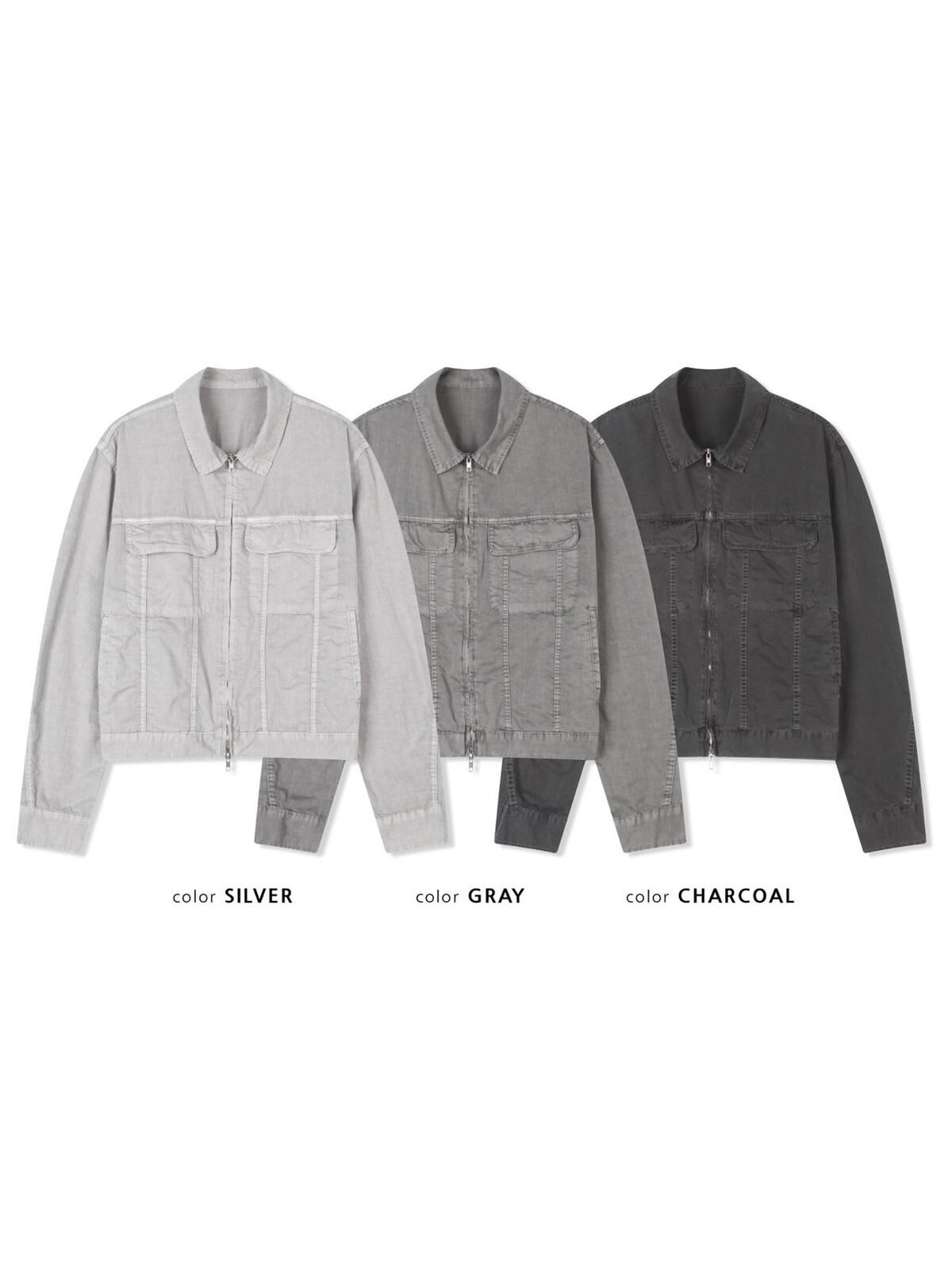 洗水淨色反領拉鍊外套 PULSE-219JK