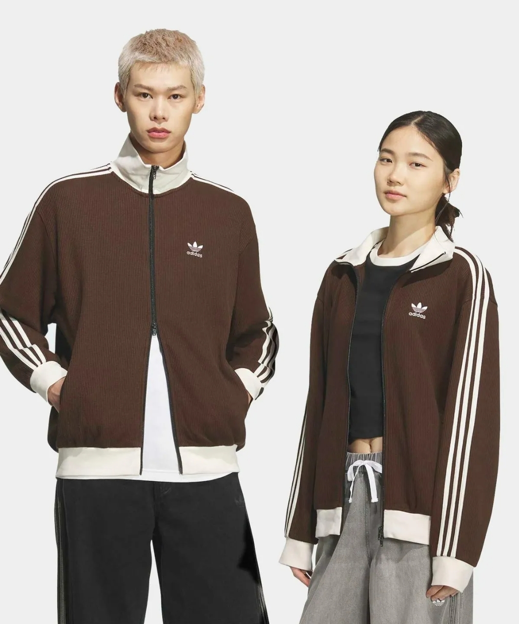 韓國限定 Adidas 華夫格 雙拉鍊 外套 3色 KQ6863/KQ6864/KQ6865